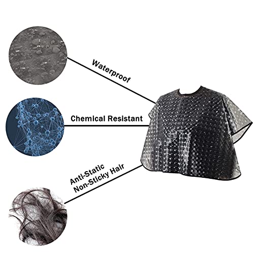 YELEGAI Waterproof Hair Dye Cape, Black Salon Shampoo & Bleach Apron