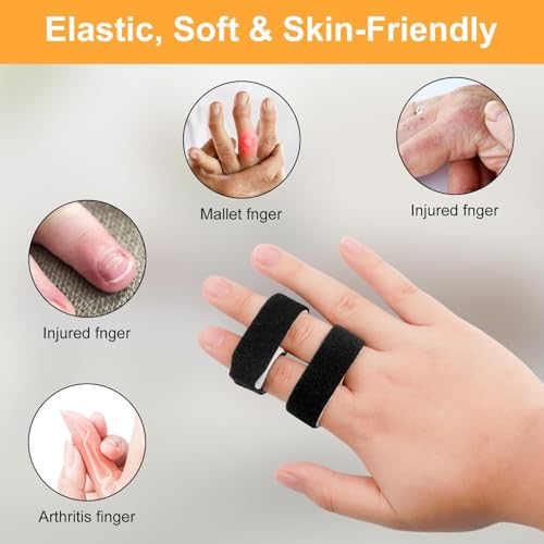10PCS Buddy Finger Straps, 5.5X0.5'' Finger Buddy Straps Tape for Pinky Finger, Finger Tape & Finger Wrap for Swollen Finger Support Washable and Reusable