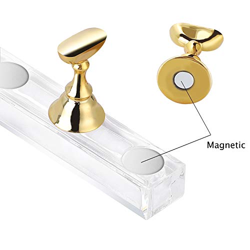 Etercycle Magnetic Nail Practice Stand Holder with Adhesive Putty Gold