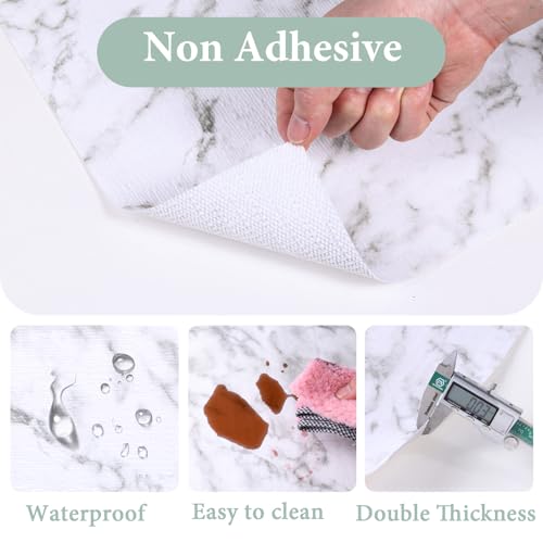 White Marble Non-Slip Drawer & Shelf Liner - 12" x 118.1"