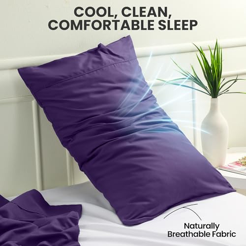 Utopia Bedding Standard Pillowcases - Ultra Soft Microfiber, Eggplant (4-Pack)
