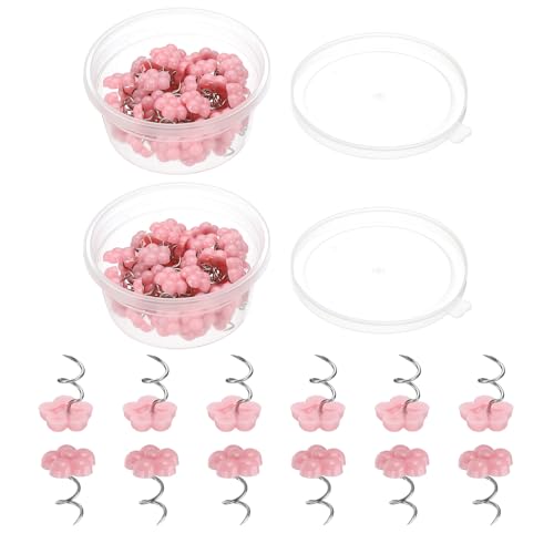 PATIKIL 100 Pcs Upholstery Twist Pins - Durable Pink Bed Pins for Furniture & Slipcovers
