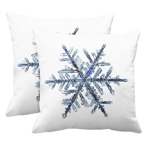 Emvency Christmas Snowflake Throw Pillow Covers 20" x 20" (Set of 2)