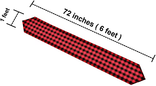 Red & Black Buffalo Check Table Runners 8 Pack - 72 Inch for Christmas & Parties