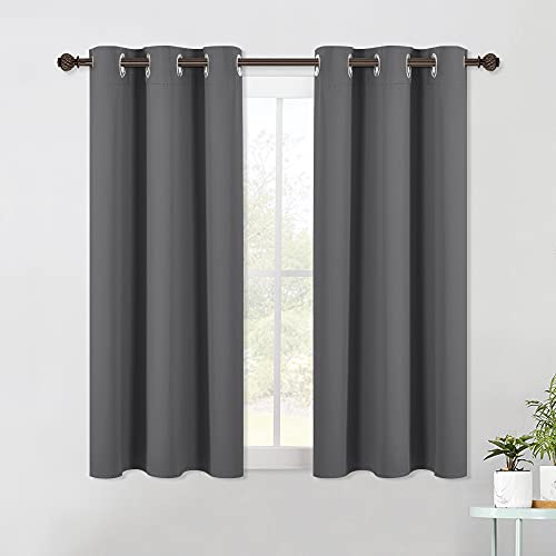 NICETOWN Grey Blackout Curtains - 42" x 54" (Pack of 2) Thermal Insulated Drapes