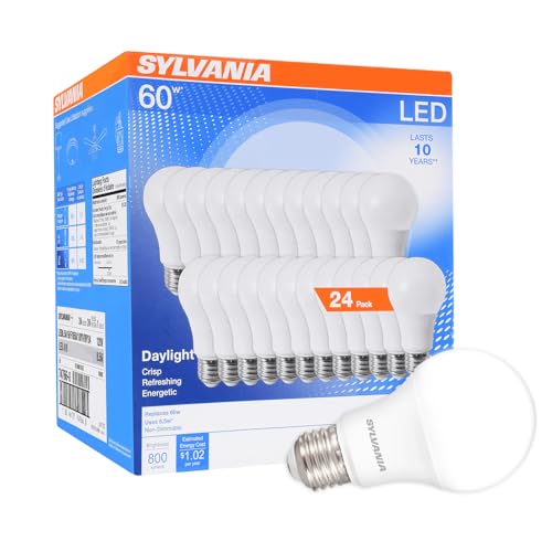 Sylvania LED A19 Light Bulb 60W Equivalent Daylight 24 Pack