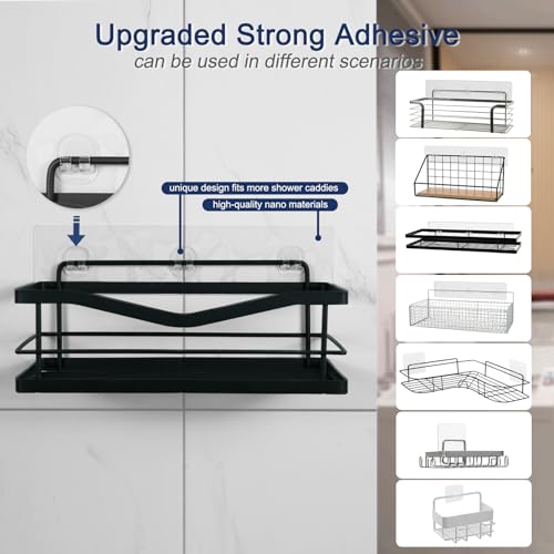 ORD OF SP 4-Pack Adhesive Shower Hooks Replacement, Strong Bathroom Caddy Mounts
