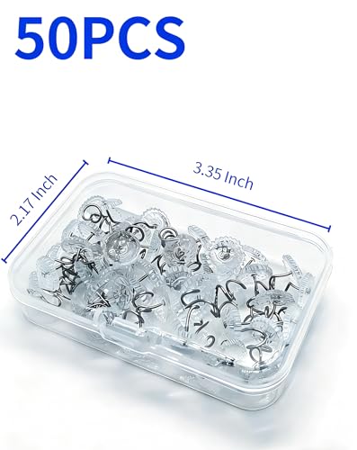 S-SJEDA Bed Skirt Pins - 50 Clear Upholstery Pins for Secure Slipcovers