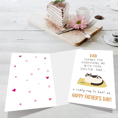 Funny Cat Dad Father's Day Card with Envelope | Gift for Cat Lovers