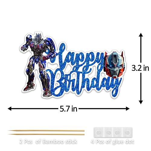 Robot Hero Happy Birthday Cake Topper for Any Celebration