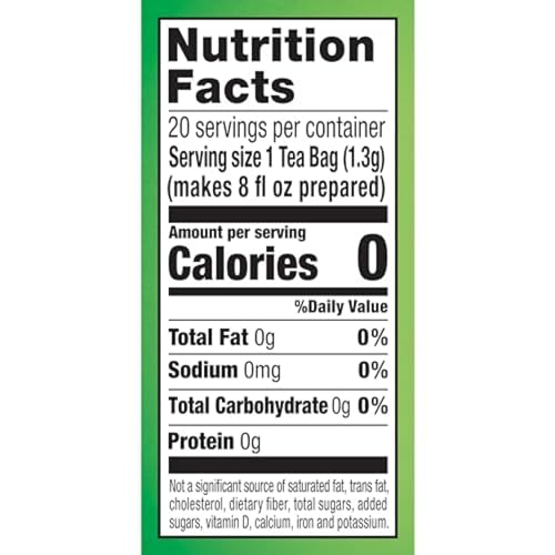 Lipton Lemon Green Tea Bags - Unsweetened & Flavored, 20 Count