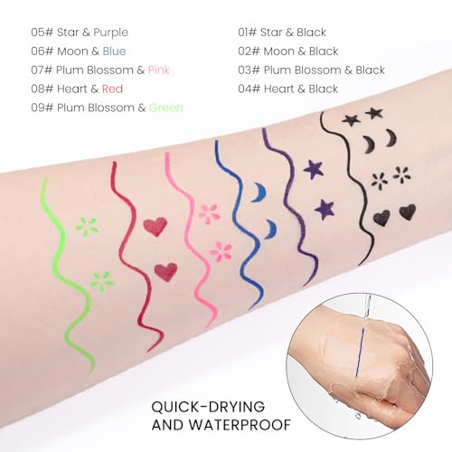 BINGBRUSH Double-Head Liquid Eyeliner Pencil & Moon Stamp - Blue