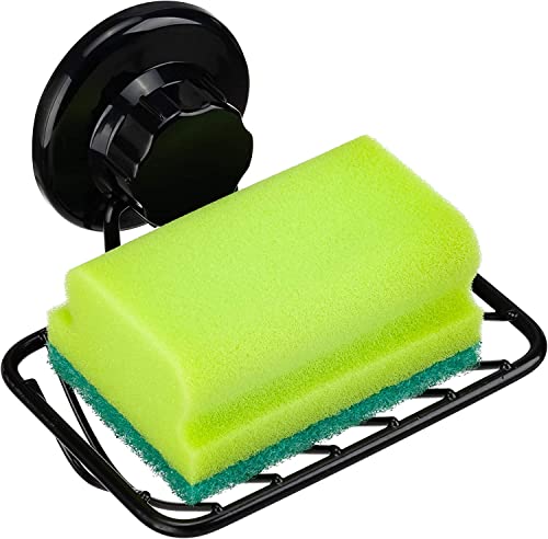 GEDLIRE Stainless Steel Soap Dish - Black Vacuum Suction Cup Holder