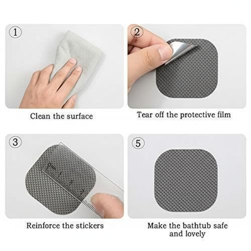Patelai 20 Pcs Non-Slip Shower Stickers, Adhesive Bath Treads - Gray