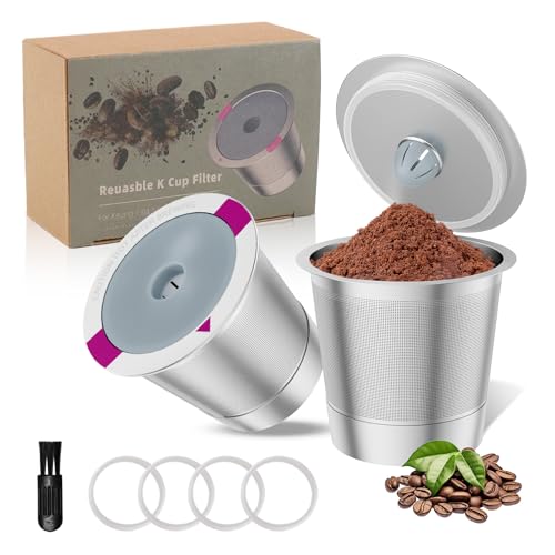 Vibement 2 Pack Reusable Stainless Steel K Cup Coffee Pods for Keurig 1.0 & 2.0