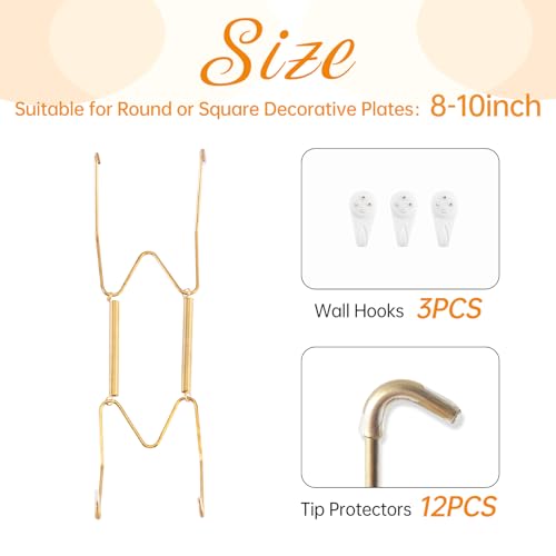 Bilillo 3 Pack Invisible Wall Plate Hangers for 8-10 Inch Decorative Plates