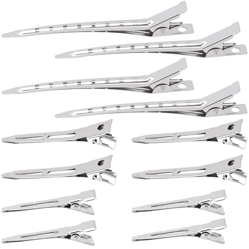 Incinkod 12 Pcs Metal Duck Bill Hair Clips for Styling and Sectioning