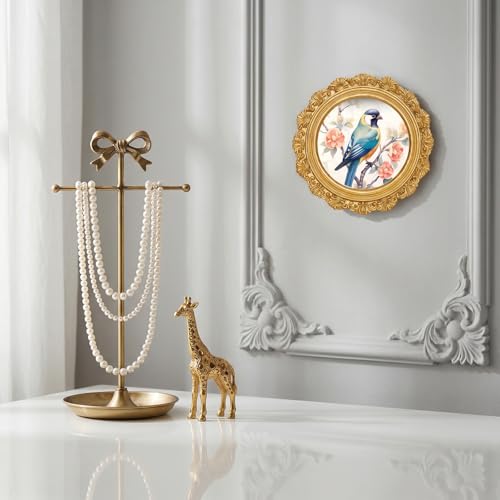 3x3 Round Vintage Picture Frame, Antique Bronze Ornate Mini Photo Frame