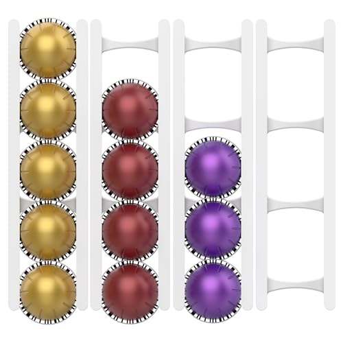 White Adhesive Coffee Pod Holder for Nespresso VertuoLine – 20-Pod Space-Saving Organizer