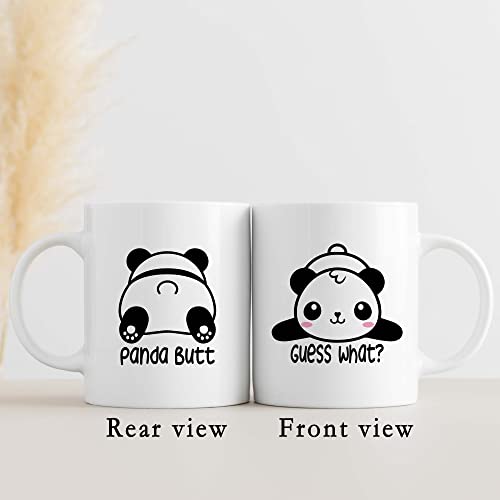 Cute Panda Coffee Mug White Panda Butt Gift 11oz - Funny Kitchen Drinkware