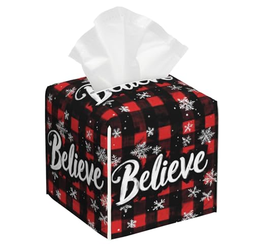 Stylish Leather Tissue Box Cover - 5.2" Square Holder