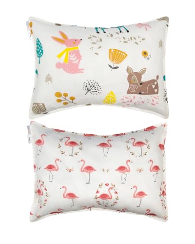 ALVABABY 2-Pack Toddler Pillowcases, Soft 100% Cotton, Fits 13x18 Inch Pillows
