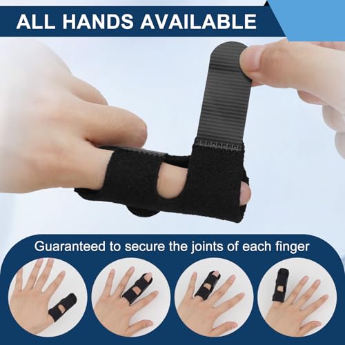 5Pcs Trigger Finger Splint, Finger Braces Joint Stabilizer, Adjustable Mallet Splint and Hand Brace, Finger Straightener for Arthritis ? Fits Thumb, Index, Middle, Ring and Pinky Fingers(5PCS)