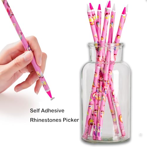 Haozher 8-Piece Rhinestone Picker Tool Kit with Wax Pencils and Trays