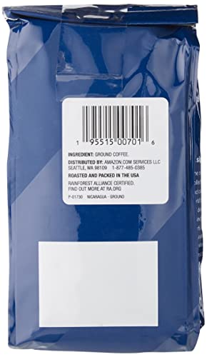 Amazon Fresh Nicaragua Ground Coffee, Medium-Light Roast, 12 Oz Bag