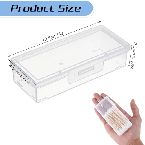4-Pack Portable Cotton Swab Holders - Clear Travel Cases