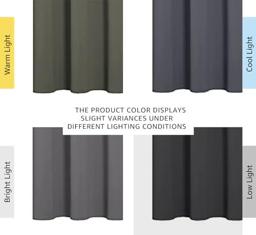 NICETOWN Grey Blackout Curtains - 34" x 45" Thermal Insulated Drapes, 2 Panels