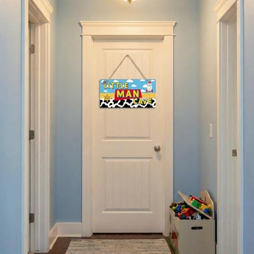 Cartoon Story Wall Decor - Blue Sky & White Cloud Sign for Boys