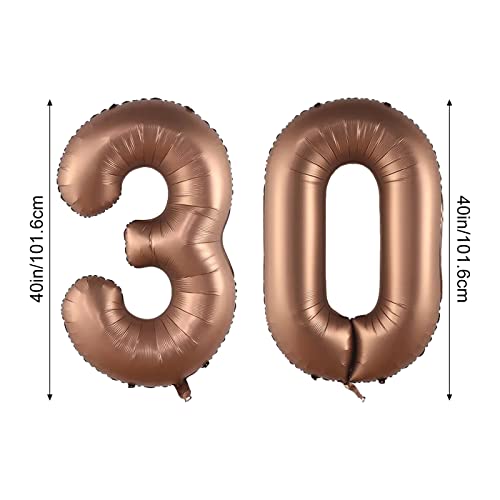 40-Inch Number 30 Foil Balloon for 30th Birthday & Celebrations