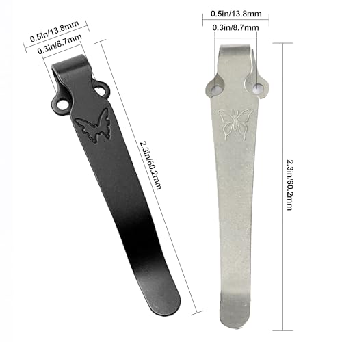 Deep Carry Pocket Clip for Benchmade 551, 2-Hole Stainless Steel - Silver