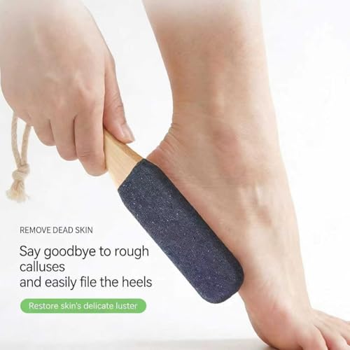 2-Pack Wooden Handle Pedicure Foot File & Pumice Stone Callus Remover