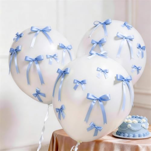 60PCS Blue Bow Decorations for Birthday & Baby Showers