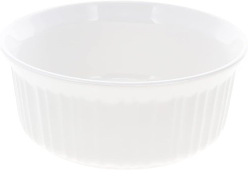CorningWare Round Casserole Dish - 1.5qt French White with Fluted Glass Lid | Versatile Cookware