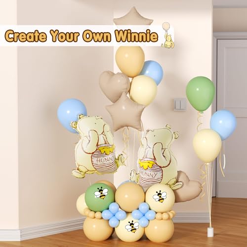 Vintage Winnie Bear Balloon Kit - 38-Piece Set for Baby Shower & Birthday