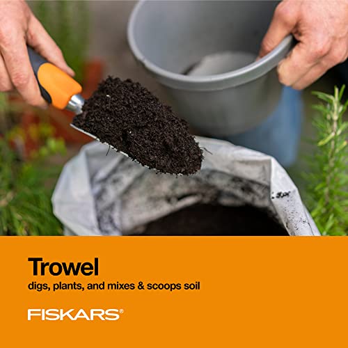 Fiskars 3-Piece Garden Hand Tool Set - Ergonomic Trowel, Transplanter & Cultivator