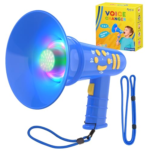 MEGUO Voice Changer for Kids - Mini Megaphone with Lights, Ages 3-8