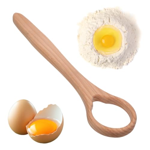 JJUNW Natural Wooden Dough Whisk for Sourdough & Pastry Mixing