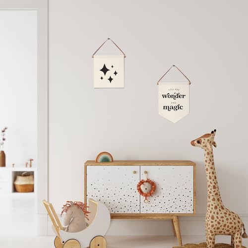 KIBAGA Nursery Wall Decor Signs Set - Inspiring Canvas Banners for Kids
