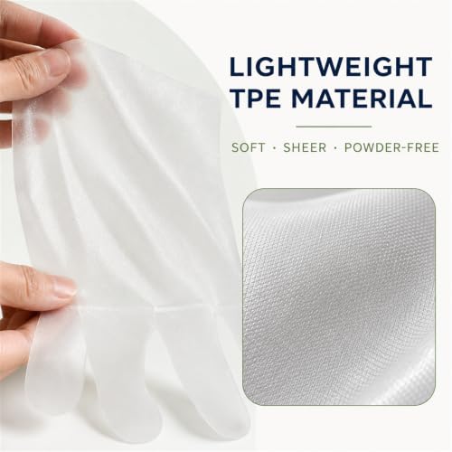Disposable TPE Gloves - 100 Count, Food Safe, Latex-Free, Sizes S-XL