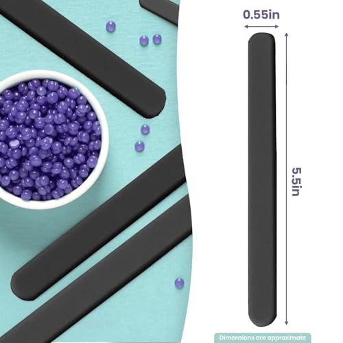 LEISENOR Silicone Wax Applicator Sticks Reusable Hard Wax Spatula 2pc Black
