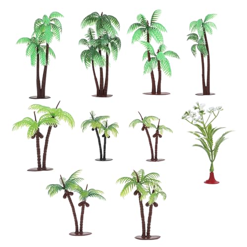 10 Pcs Mini Palm Tree Cake Toppers | Artificial Coconut Trees for DIY Decor