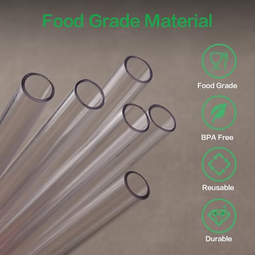 Bubrike 7-Inch Reusable Tritan Drinking Straws for Kids Cups - 8 Pack