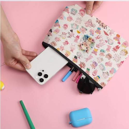 ZHAMEN Waterproof Pig Makeup Bag Large Capacity Cosmetic Pouch