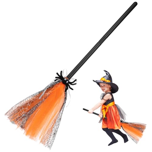 MAGICLULU Halloween Witch Broomstick - Plastic Broom Prop