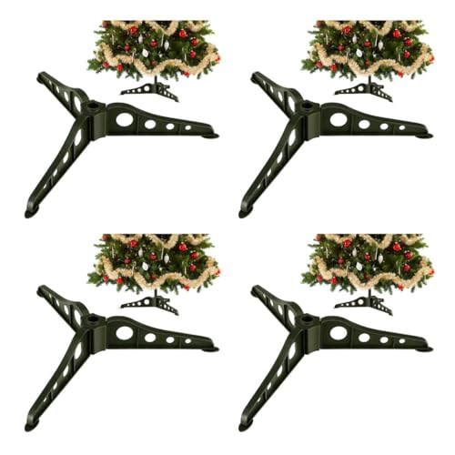 4-Piece Christmas Tree Stand Base Set for Artificial Trees, Sturdy & Rust-Resistant