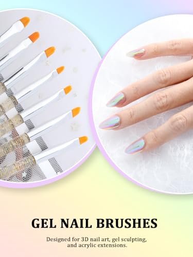 YOOVR 33pcs Nail Art Brushes and Dotting Tools Set for Gel Polish